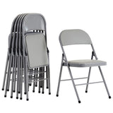 6pcs Elegant Foldable Iron & PVC Chairs for Convention & Exhibition Gray 14327127