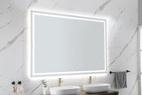 ZUN 84in. W x 48in. H Oversized Rectangular Black Framed LED Mirror Anti-Fog Dimmable Wall Mount W127294620