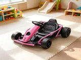 Pink 24V High-Speed Electric Drift Go Kart Kids Ride-On Racing Vehicle with 2 Speeds for 8-12 Years 78656869