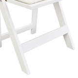 Upholstered folding chair,space saving, easy to carry, ,4PCS,Beige cushion/white shelf,Dining room W495P193649