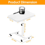 Mobile Standing Desk, Height Adjustable Rolling Laptop Table, 90 Tiltable Overbed Bedside Table, 10986840