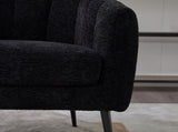 29.9'' Modern Upholstered Chenille Vanity Barrel Accent with Metal Legs, Channel Tufted Lounge W3118P328900
