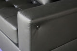 Genesis 55.5"W Black PVC Fabric Loveseat with LED Lights, USB Charger, Tufted Cushions B061P239125