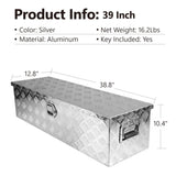 ZUN 39 Inch Aluminum Truck Tool long Box, Gas Strut, Truck Bed Tool Box with Side Handle ,Lock and 2 W1239123729