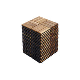 30 PCS Interlocking Deck Tiles Checker Pattern, 12" x 12" Square Yellow Acacia Hardwood Outdoor 48448953