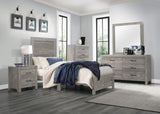 Rustic Gray Finish Twin Size Panel Bed Wooden Bedroom Furniture 1pc, Bed in a Box B011P248599