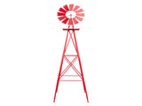 8FT Weather Resistant Yard Garden Windmill Red 78296922
