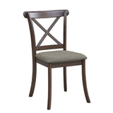 Wooden X Back Dining Chairs Set of 2, Modern Fabric Upholstered Kitchen Side 2PC Chairs, Cross Back W2582P188310