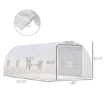 ZUN 19' x 10' x 7 Steel Frame Walk-In Tunnel Greenhouse Garden Warm House- White-AS 52824672