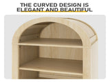 8-Tier Arched Dome Display Rack Particleboard Melamine-Faced Bookshelf 15.75*11.81*70in Oak 13117068