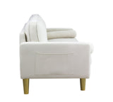 Modern Mid-Century Style Linen Sofa with 2 Pillows, Bedroom Furniture, Home Office 3 Seat Sofa 73156899