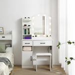 ZUN Vanity desk set including table with large lighted mirror,3 color lighting modes adjustable 26115055