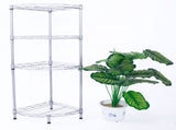 XM-243S Fan-shaped Carbon Steel Metal Assembly 4-Tier Storage Rack Silver Gray 91288015