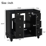 ZUN [Cabinet Only] 36" Black Bathroom vanity N729P179571B