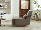 29.72"W Swivel Modern Upholstered Accent Chair with Solid Wood Armrests and 360 Degree Comfy Lounge W3188P417948