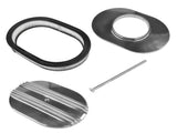 12" Oval Polished Aluminum Half Finned Air Cleaner Assembly for Chevy Ford 5-1/8" Carb 28523440