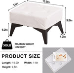 ZUN Small Footstool Ottoman, Leather Riveted Soft Footrest Ottoman with Iron Legs, Sofa Footrest Extra 14462160