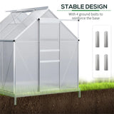 Polycarbonate Greenhouse, Walk-in Green House with Adjustable Roof Vent 28589144
