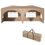 ZUN 10'x20' EZ Pop Up Canopy Outdoor Portable Party Folding Tent with 6 Removable Sidewalls Carry Bag W1212136040