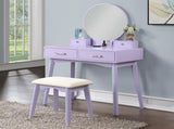 Liannon Contemporary Wood Vanity and Stool Set, Purple T2574P164238