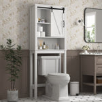 ZUN Over-the-Toilet Storage Cabinet, Space-Saving Bathroom Cabinet, with Adjustable Shelves and A Barn W40935622