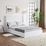 ZUN Upholstered Queen Platform Storage Bed Frame with 4 Drawers, Wingback Headboard with Button Tufted 78963941