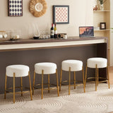 ZUN 24" Tall, Round Bar Stools, Set of 2 - Contemporary upholstered dining stools for kitchens, coffee 97667815