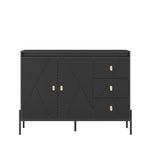 ZUN Buffets & Sideboards, Fluted Sideboard Cabinet, 2 Door 3 Drawer Design, with Led Lights,Acceent W1321P204628