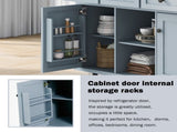 Kitchen Cart with Rubber wood Drop-Leaf Countertop ,Cabinet door internal storage racks,Kitchen 24138755