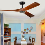 ZUN 52" Ceiling Fan with Remote Control No Lights,Modern Reversible DC Motor Indoor 3 Blades Ceiling W1592109878