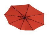 10ft Solar LED Offset Hanging Market Patio Umbrella W640140291