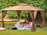 Patio Gazebo 10'x10', Outdoor Duty Party Tent Shelter With Double Roofs, Oxford Fabric Mosquito 17004464