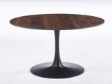 42.1" walnut Color Top Tulip Table, Mid-century Dining Table for 4-6 People - Round MDF Table Top W234P490235