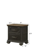 ZUN 1pc Traditional 2-Drawer Nightstand Wooden Bedroom Furniture Gray Brown Finish Metal knobs B011P218285