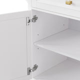 K&K 52'' Kitchen Island with Drop Leaf, Embossed Texture Kitchen Island on Wheels with Spice Rack, N707P195393W