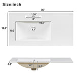 36" Luxury Elegant Bathroom Vanity with Ceramic Sink, Soft Closing Doors, 4 Durable Smooth N729P257284K