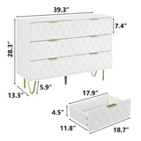 ZUN Modern white 6 Drawers Bedroom,Wooden drawers with Gold Handles, Chest Dresser with Deep Drawers 99447169