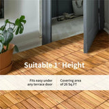 27 multifunctional outdoor floor tiles, 12" x 12" albizia wood interlocking terrace tiles 85585737