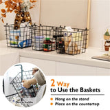 3-Tier Fruit Basket Stand - Removable Wire Bowls, Convertible to 1/2 Tier, Steel Frame with Non-Slip 35184437