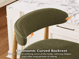 Counter Height Bar Stools Set of 2, Upholstered Counter Stools Modern Barstools with Metal Legs for W3916P563391