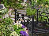 102*51*43cm Garden With Round Iron Ball Flat Top Handrail Garden Iron Bridge Black 61669682