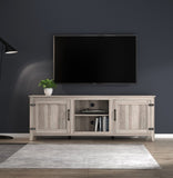 ZUN TV Stand Storage Media Console Entertainment Center With Two Doors, Grey Walnut; with fireplace W881P245532