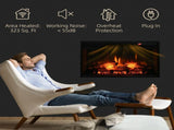27" Electric Fireplace Insert, Retro Recessed Fireplace Heater with Realistic Log Flame, Remote 68101942