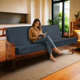 Memory Foam Infused Futon Mattress Full XL Washable Removable Cover, Heavy-Duty Zipper, Thick B181P351988