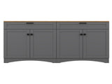 ON-TREND Farmhouse TV Stand with 2 Drawers for TVs Up to 70", Versatile Wood Grain Sideboard with N721P245732E