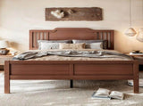 Full Size Platform Bed with Tall Headboard, Solid Bamboo-made Bed with Support Slats, Full Bed W5316P483992