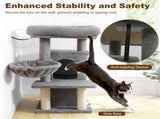 Light Gray 33.5" Multi-Level Cat Tree with 2-Tier Condo, Sisal Scratching Posts & Anti-Toppling 67443380