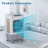 ZUN 3 in 1 Portable Evaporative Cooler,Indoor,Outdoor,2647CFM Personal Air Cooler with remote control 61642230