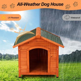 88*106*77cm Wooden Feral Dog House for Outdoor and Indoor, Pet House with Food Bowl& Food Storage 97181304