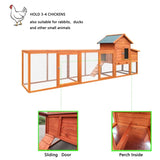 122Large Wooden Chicken Coop,Outdoor Hen House with Nesting Box ,Wire Fence Poultry Cage W773P306854